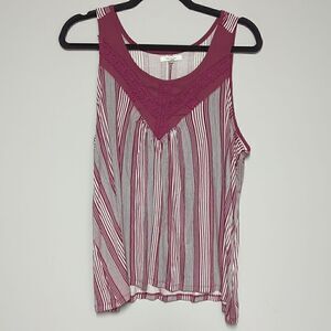 NWOT Maurices Purple and white Striped Sleeveless Blouse